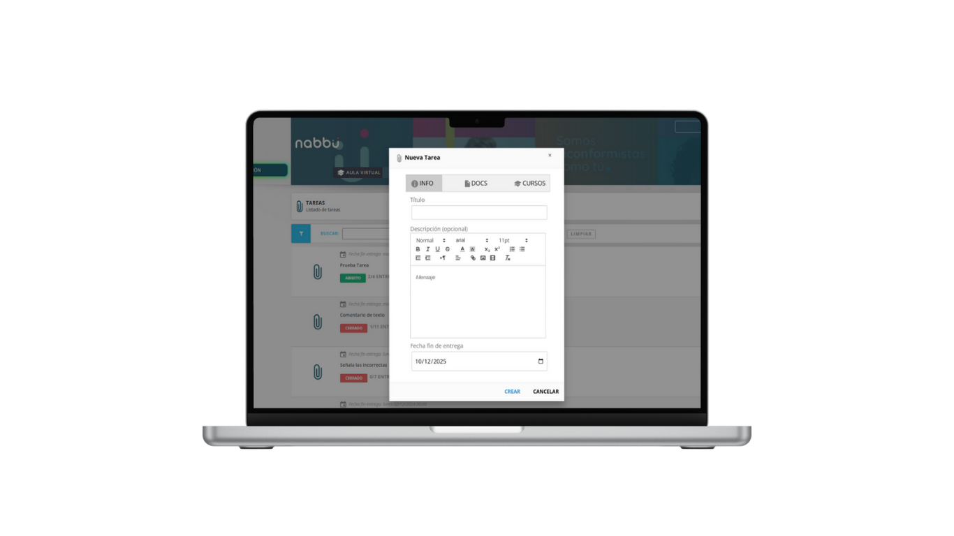 modulo de tareas nabbu